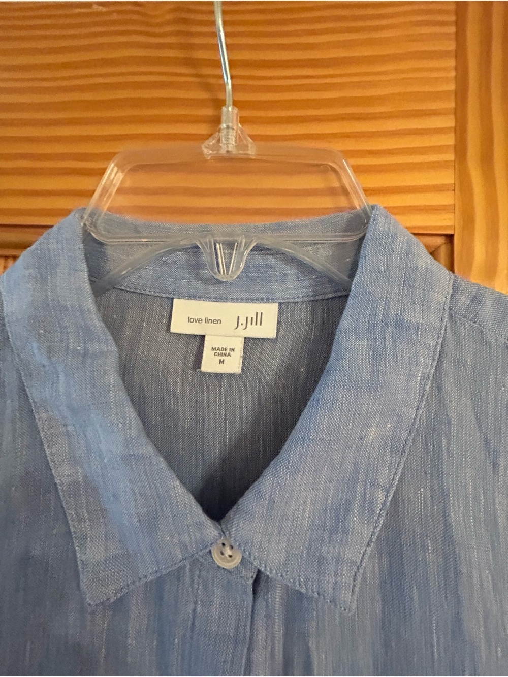 J. Jill Light Blue Linen Button-Up Shirt - Picture 2 of 3